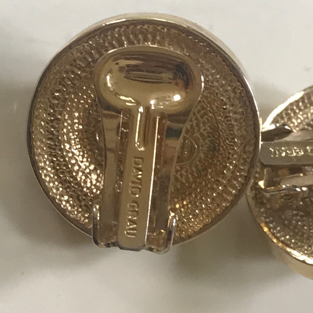 David Grau button vintage costume earrings - Picture 4 of 4